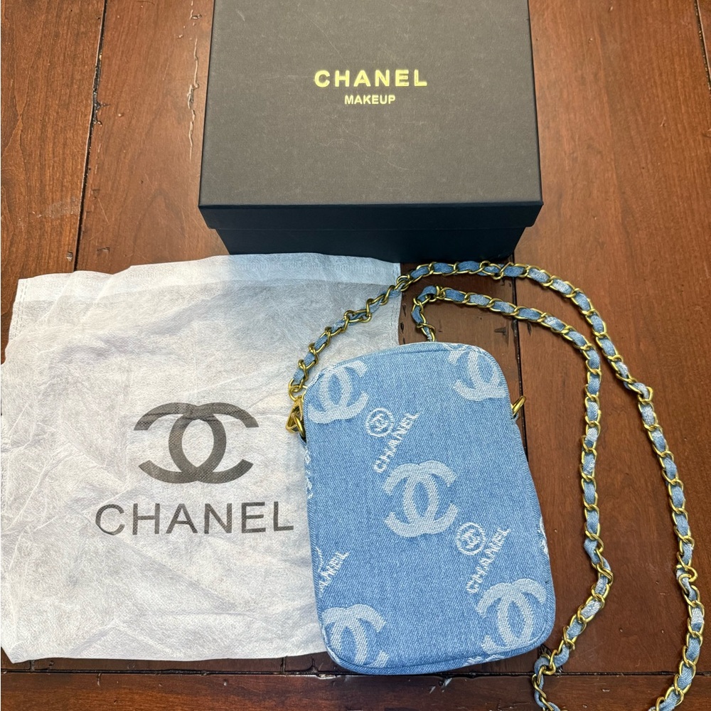 Chanel Denim Logo Crossbody Bag gift with purchase
